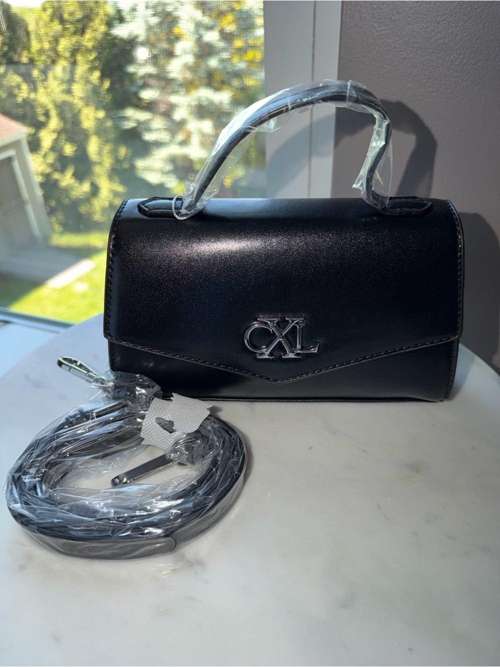 Christian Lacroix Black Mini Top-Handle Crossbody Bag